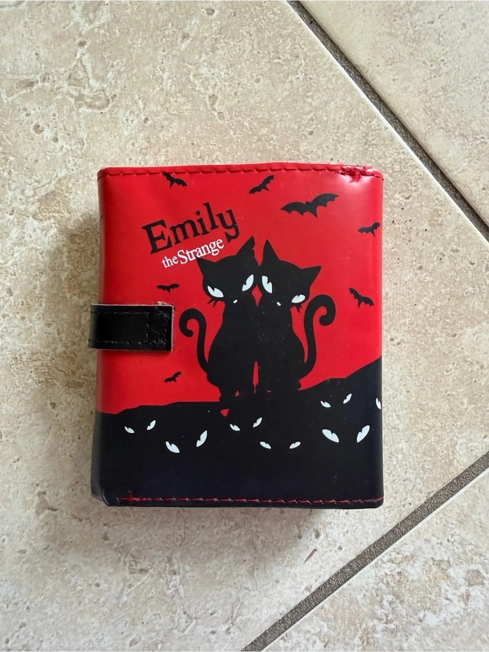 Rare Emily the Strange The Cat Girl Bi-fold Wallet 90s Y2K Emo Goth